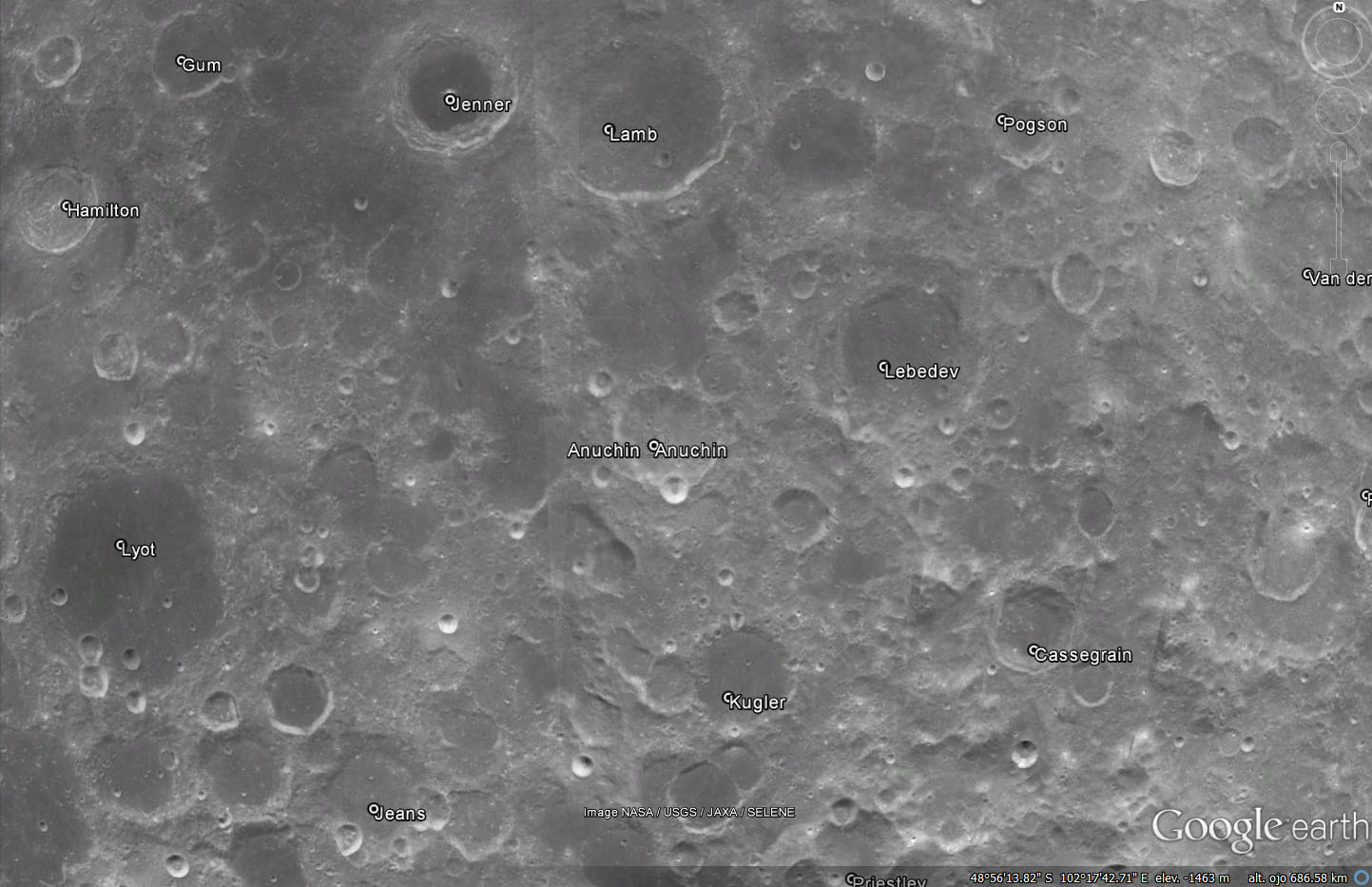¿A alguien le suena el cráter Anuchin en la cara oculta de la Luna?