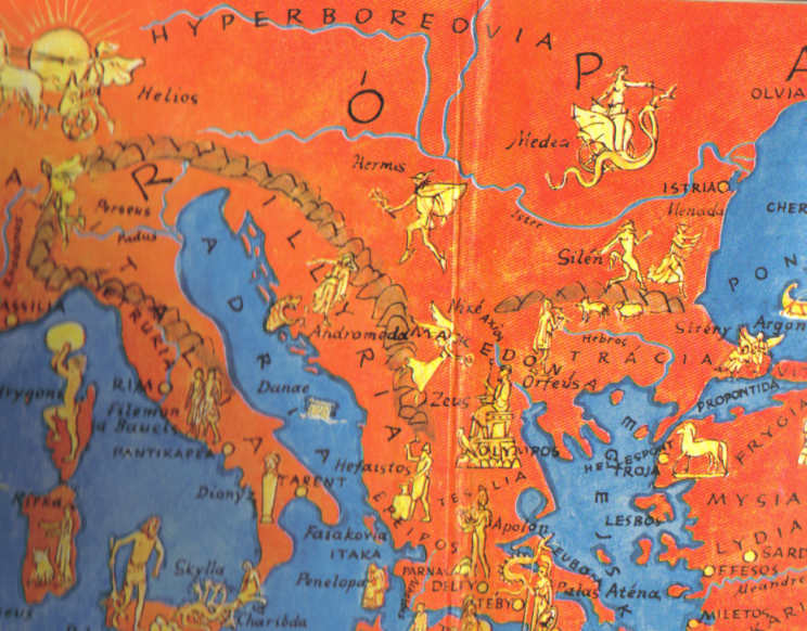 Mapa antiguo que sitúa Hiperbórea al norte de Europa