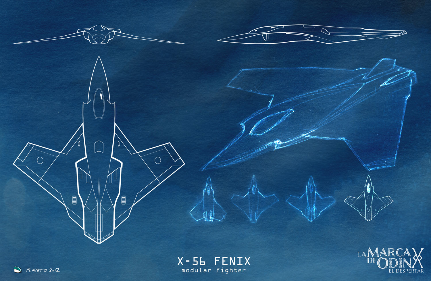 Plano técnico del X-56 Fénix