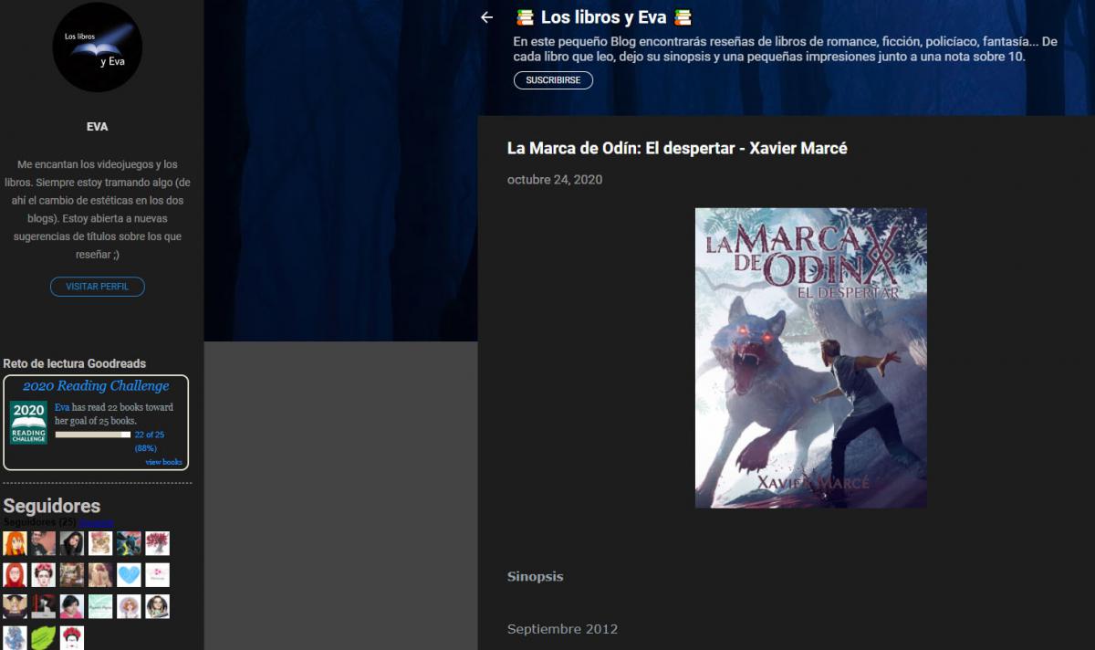 El blog ‘Los libros y Eva’ reseña La Marca de Odín: El despertar