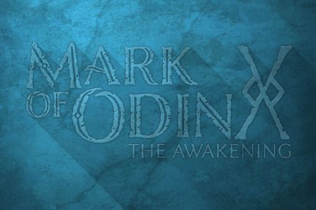 Mark of odin logo blue marble rectangular