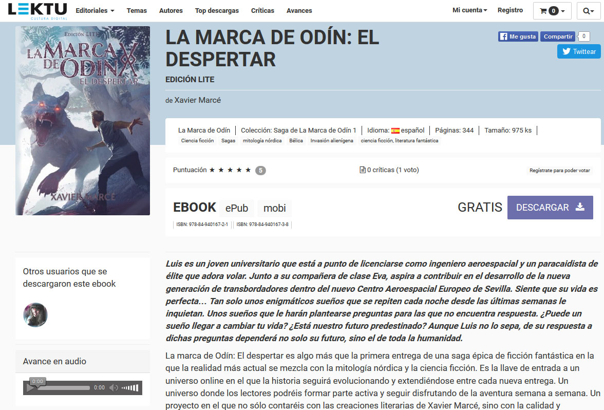 El eBook de La Marca de Odín: El despertar disponible también en Lektu